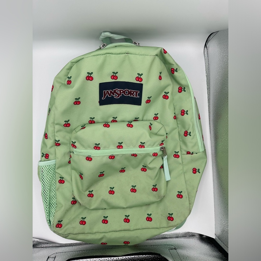 JanSport Cross Town 8 Bit Cherries School Backpack Green JS0A47LW93L Cherry Bag